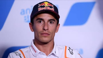 Marc Marquez (93) of Spain and Repsol Honda Team during the press conference previews of Gran Premio Animoca Brands de Aragon at Motorland Aragon Circuit on September 15, 2022 in Alcaniz, Spain. (Photo by Jose Breton/Pics Action/NurPhoto via Getty Images)