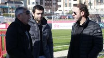 Gaby Milito visitó el entrenamiento del Atlético.