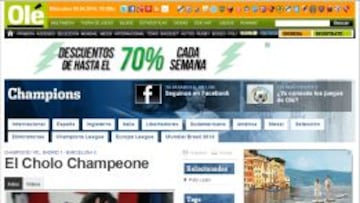 La prensa se rinde ante este Atlético: "El Cholo Champeone"
