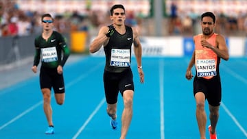 GRAF5694. MADRID, 22/06/2018.- El atleta Bruno Hortelano (c) en un momento de la prueba de 400 m lisos en la que ha conseguido la victoria y un nuevo record de Espa&ntilde;a, durante el Meeting Madrid 2018 que se celebran en el Centro Deportivo de Moratal