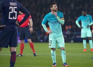 Lionel Messi during Barcelona's game versus Paris Saint Germain