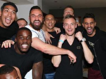 Jamie Vardy's party: Leicester's euphoria explosion in images