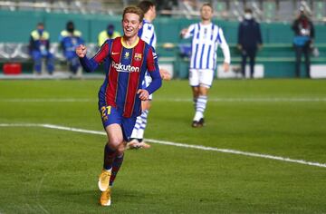 0-1. Frenkie De Jong celebr¨® el primer gol.