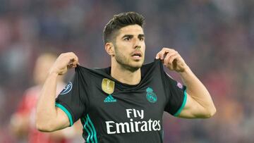 goalsjubel 1-2 goal scorer Marco Asensio (Real Madrid) GES / Football / Champions League semi-finals: FC Bayern Munich - Real Madrid, 25.04.2018 - Football / Soccer Champions League semi-final: FC Bayern Munich vs Real Madrid, Munich, April 25, 2018 - | u