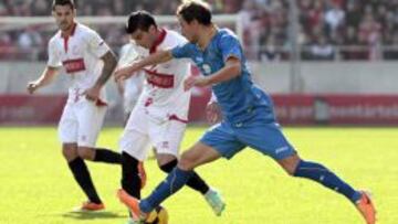 Pedro Mosquera, jugador del Getafe, durante un partido de esta temporada.