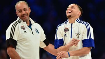 Dell y Stephen Curry durante el All Star de 2015.