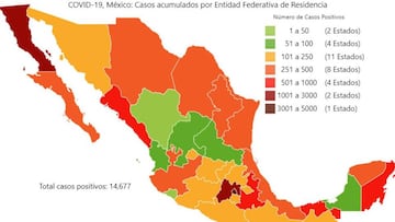 Mapa y casos de coronavirus en México por estados hoy 26 de abril