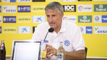 Quique Setién en rueda de prensa.