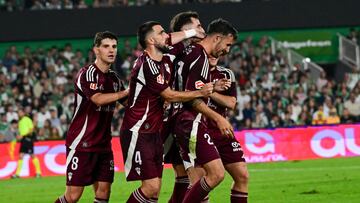 El Albacete celebrando un gol.