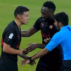 Así fue la expulsión de James en clásico entre Al Arabi y Al Rayyan