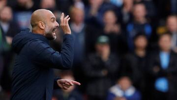 Guardiola durante un partido con el Manchester City.