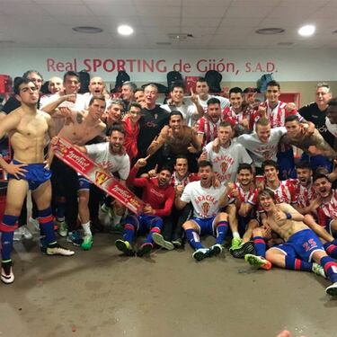 El Sporting lo celebra al modo Real Madrid en el Clásico