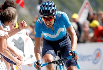 El español fue el único ciclista del Movistar que llegó a meta con la cabeza de carrera.