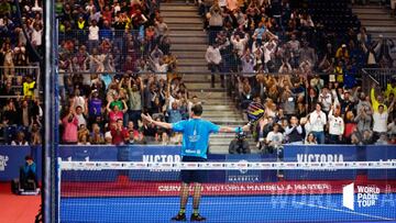 Paquito Navarro celebra un punto en el Marbella Master 2020.