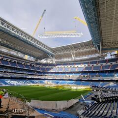 La cubierta del Santiago Bernabéu comienza a tomar forma