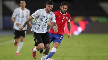 De Paul, durante el Argentina-Chile de la Copa Am&eacute;rica. Est&aacute; a punto de fichar por el Atl&eacute;tico.