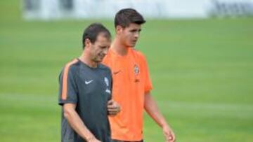 Morata fue presentado y se entrenó a las órdendes de Allegri