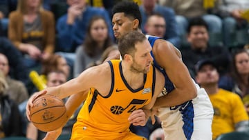 Bojan Bogdanovic, durante un partido de la NBA con los Utah Jazz