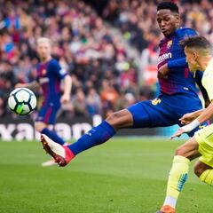 Yerry Mina brilla en su primera titularidad con el Barcelona