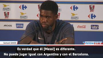 La defensa de Umtiti a Messi, su compañero y futuro rival