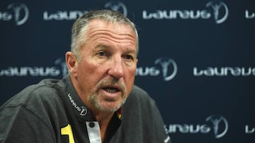 Laureus World Sports Academy member Ian Botham is interviewed prior to the 2016 Laureus World Sports Awards at Messe Berlin on April 18, 2016 in Berlin, Germany.