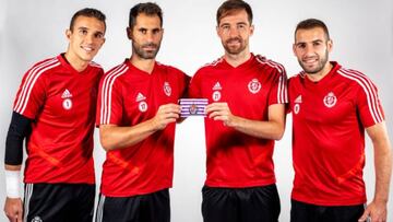 Los capitanes del Real Valladolid de la temporada 2019-20: Masip, Moyano, Míchel y Antoñito.