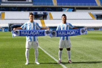 Presentación de los nuevos jugadores del Málaga Federico Ricca y Ikechukwu Uche.