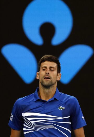 Novak Djokovic durante la final del Open de Australia. 