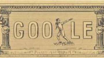 Doodle de Google para celebrar el 120 aniversario de la celebraci&oacute;n de los primeros Juegos Ol&iacute;mpicos modernos en Atenas en el a&ntilde;o 1896.