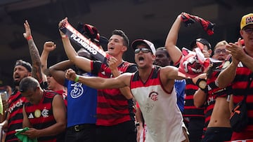 PHILADELPHIA (United States), 20/06/2025.- Fans of Flamengo celebrate winning the FIFA Club World Cup 2025 match between CR Flamengo and Chelsea FC in Philadelphia, Pennsylvania, USA, 20 June 2025. (Mundial de Fútbol, Filadelfia) EFE/EPA/WILL OLIVER