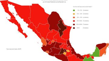 Mapa y casos de coronavirus en México por estados hoy 26 de septiembre