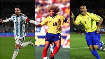 Lionel Messi, Carlos Valderrama y Ronaldo, en el top 30 de los mejores jugadores de la historia de las Eliminatorias Sudamericanas.