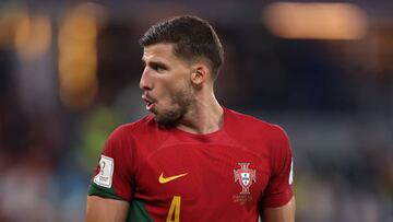 DOHA, QATAR - NOVEMBER 24: Ruben Dias of Portugal during the FIFA World Cup Qatar 2022 Group H match between Portugal and Ghana at Stadium 974 on November 24, 2022 in Doha, Qatar. (Photo by Julian Finney/Getty Images)