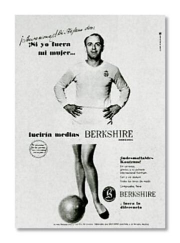 Alfredo Di Stéfano anunciando medias de mujer.