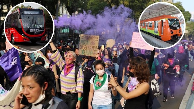 Estaciones cerradas del Metro y Metrobús por marcha 8M del Día de la Mujer en CDMX