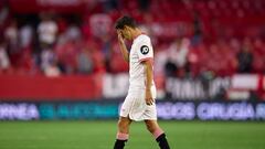 SEVILLE, SPAIN - MAY 15: Jesus Navas of Sevilla FC reacts after loosing the LaLiga EA Sports match between Sevilla FC and Cadiz CF at Estadio Ramon Sanchez Pizjuan on May 15, 2024 in Seville, Spain. (Photo by Fran Santiago/Getty Images)