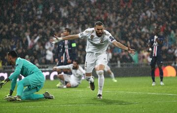 1-0. Karim Benzema celebró el primer gol.