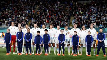 Soccer Football - FIFA Women’s World Cup Australia and New Zealand 2023 - Group G - Italy v Argentina - Eden Park, Auckland, New Zealand - July 24, 2023 Argentina players line up before the match REUTERS/David Rowland