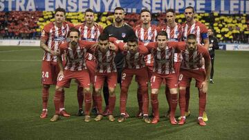 El once del Atl&eacute;tico posa antes del partido ante el Lleida. Luego entraron Vitolo, Griezmann y Diego Costa.