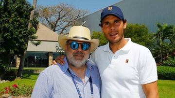 Rafael Nadal con Ra&uacute;l Zurutuza a su llegada a Acaculpo para jugar el Abierto Mexicano de Tenis 2018. 