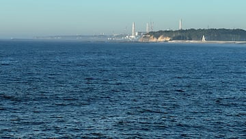 A view of The Fukushima Daiichi nuclear power plant after it started releasing treated radioactive water into the Pacific Ocean, seen from the nearby Ukedo fishing port in Namie town, Fukushima Prefecture, Japan August 25, 2023.   REUTERS/Tom Bateman