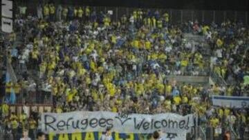 Pancarta de los ultras del Maccabi