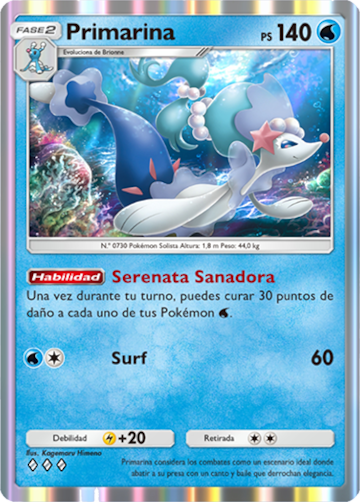 pokemon tcg pocket guardianes celestiales primarina