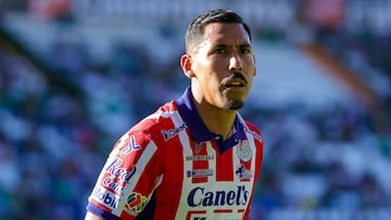 Ricardo Chavez of San Luis during the 8th round match between Leon and Atletico San Luis as part of the Torneo Clausura 2024 Liga BBVA MX at Nou Camp -Leon- Stadium on February 24, 2024 in Leon, Guanajuato, Mexico.