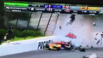 Espeluznante choque en carrera de la IndyCar