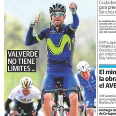 La prensa se rinde a Valverde tras su quinta Flecha Valona