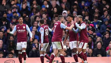 Aston Villa's John McGinn (centre) celebrates scoring their side's second goal of the game during the Premier League match at Stamford Bridge, London. Picture date: Saturday April 1, 2023. (Photo by John Walton/PA Images via Getty Images)