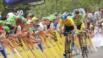DUELO. Froome y Contador, durante el pasado Dauphiné.