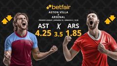 Aston Villa vs. Arsenal: horario, dónde ver, pronósticos y clasificación