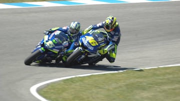 El pol&eacute;mico toque de Rossi a Gibernau en Jerez 2005.